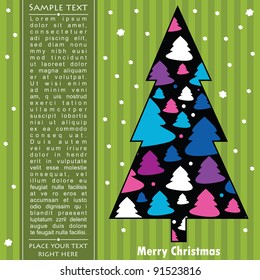New year card with tree
