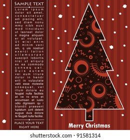 New year card with tree