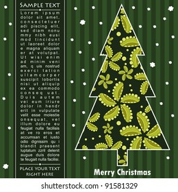 New year card with tree