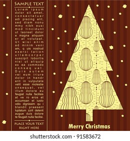 New year card with tree