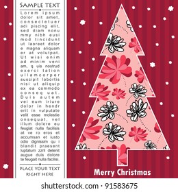New year card with tree