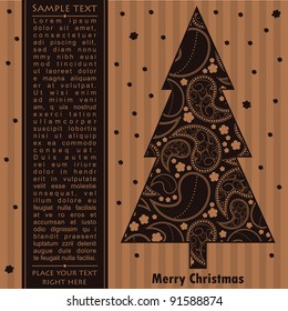 New year card with tree
