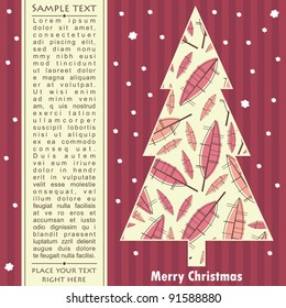New year card with tree
