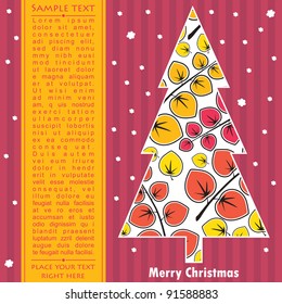 New year card with tree