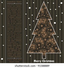 New year card with tree