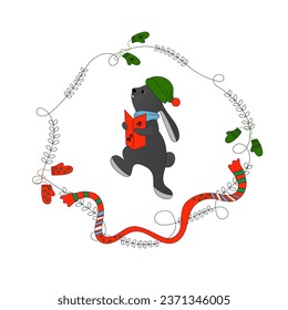 New Year card vector colorful children's illustration