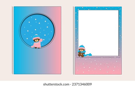 Neujahrskarte, Vektorgrafik bunter Kindergrafik