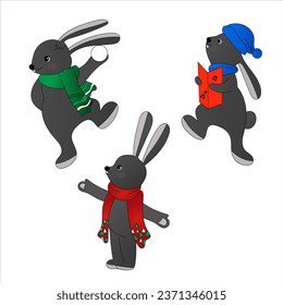 New Year card vector colorful children's illustration