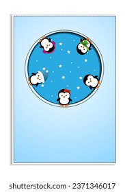 New Year card vector colorful children's illustration