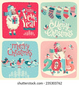 New Year card. Vector illustration.