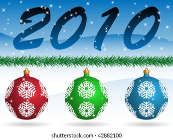 New year card, vector illustration