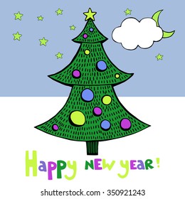 New year card vector image. 