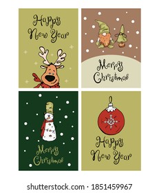 The new year cards with funny new year symbols 
