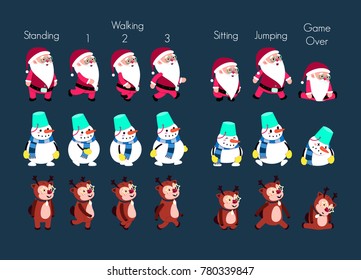 New Year cartoon characters walking animation