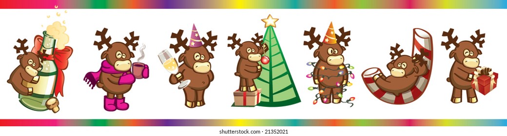 new year cartoon deer personage