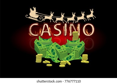 new year in the casino. vector illustration for your design. sleigh cloak