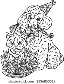 New Year Cat and Dog Party Hats Adults Adults
