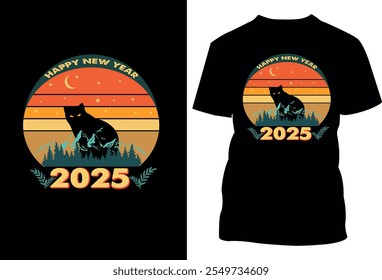 New year cat t shirt design for cat lover