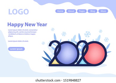  New Year celebrating, Christmas greeting, decorated tree.Flat vector illustration isolated on white background. Can use for web banner, infographics, web page.