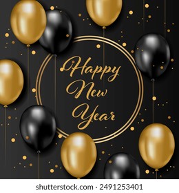 New year celebration background with balloons