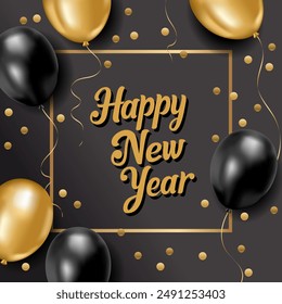 New year celebration background with balloons