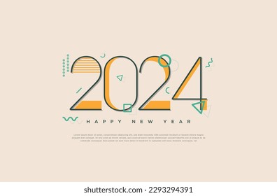 new year celebration banner background with unique and different decorative ornaments, covers, templates and other printing purposes. Premium design vector celebration and happy new year 2024.