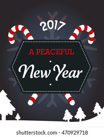 new year celebration candy vector illustration