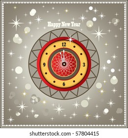 New Year celebration clock - hands on clock are movable