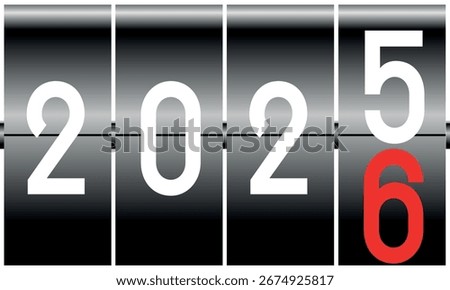 New Year celebration element with changing of year on a bandit style reel