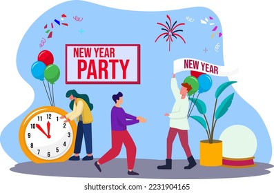 New Year Celebration Flat Design
