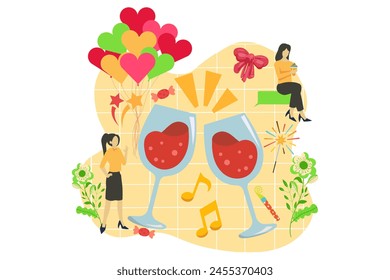 Nuevo Año De Celebración Ilustración De Diseño Plano