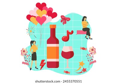 New Year Celebration Flat Design Illustration