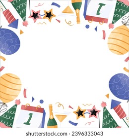 Fondo del marco de celebración de Año Nuevo 