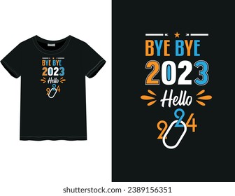 New Year celebration Happy New Year, New Year 2024 | Typography style t-shirt design | male and female t-shirt	
