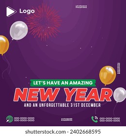 New year celebration party instagram stories instagram and facebook story template | Happy new year party flyer celebration with instagram stories instagram and facebook story template | New year 2024