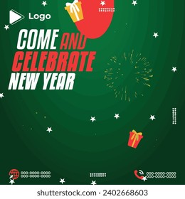 New year celebration party instagram stories instagram and facebook story template | Happy new year party flyer celebration with instagram stories instagram and facebook story template | New year 2024