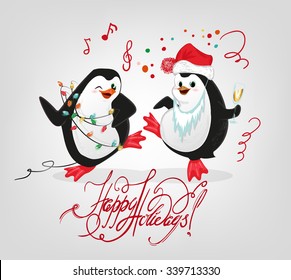 new year celebration penguins