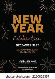 new year celebration poster flyer or social media post design