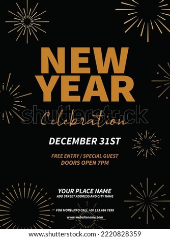 new year celebration poster flyer or social media post design