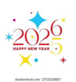 Diseño de Vector de celebración de año Nuevo con tipografía manuscrita con estilo
