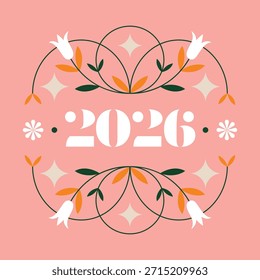 Neujahrsfeier, Vektor mit kreativem Textdesign