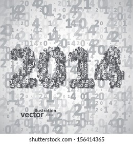 New Year celebration vector illustration, numbers colorful elements eps10.