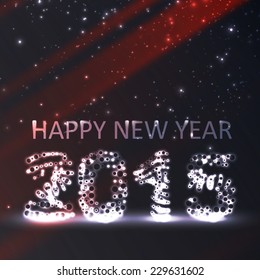 New Year celebration vector illustration, colorful lights elements eps10.