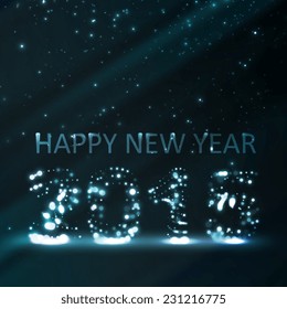 New Year celebration vector illustration, colorful lights elements eps10.