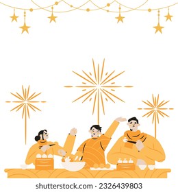 Ilustración vectorial de celebración de Año Nuevo