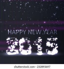 New Year celebration vector illustration, colorful lights elements eps10.
