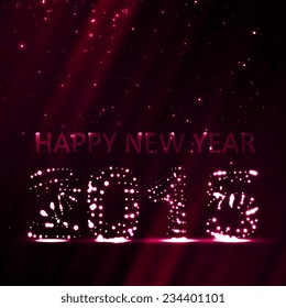 New Year celebration vector illustration, colorful lights elements eps10.