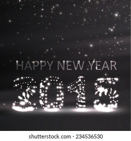 New Year celebration vector illustration, colorful lights elements eps10.