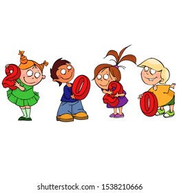 New year children, vector illustration