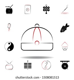 New Year China cap icon on white background